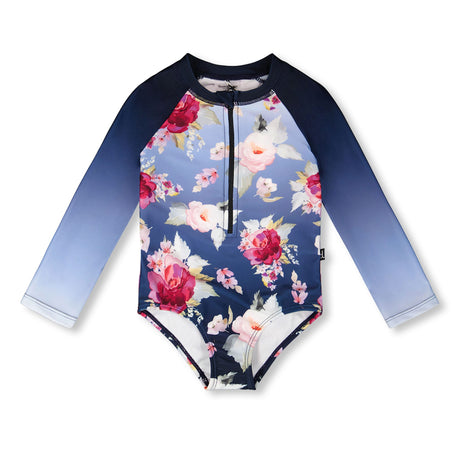 Maillot UV Roses 2-6ans-Deux par Deux-Marine-2-3-2X2-H30OG20-144B-CLÉMENT