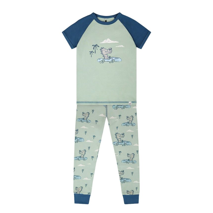 Pyjama Croc 2-6ans-Deux par Deux-Menthe-2-2X2-H30PB11-089B-CLÉMENT