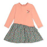 Robe Fleurs Moustaches 3-6ans-Deux par Deux-Corail-3-2X2-J20E86-8060-CLÉMENT