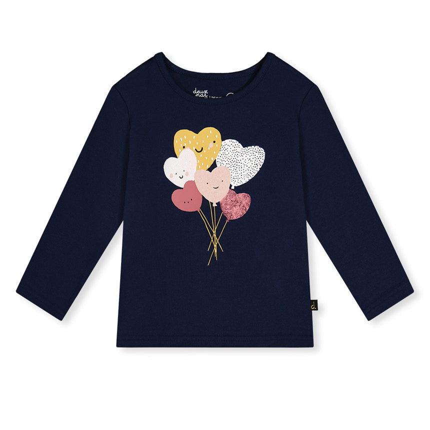 T-shirt Coeur Douillet 3-6ans-Deux par Deux-Marine-3-2X2-J20F70-4990B-CLÉMENT