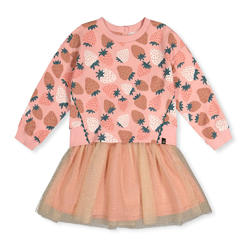 Robe Fraise Givrée 7-10ans-Deux par Deux-Rose-7-2X2-J20G85-257C-CLÉMENT
