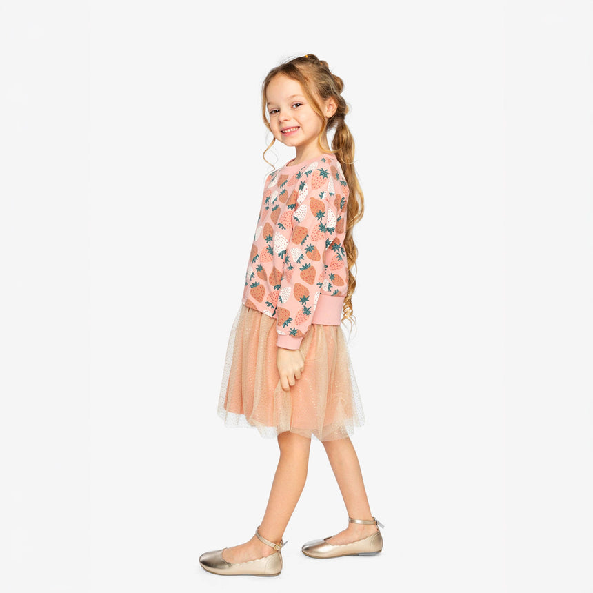 Robe Fraise Givrée 7-10ans-Deux par Deux-2X2-J20G85-257C-CLÉMENT