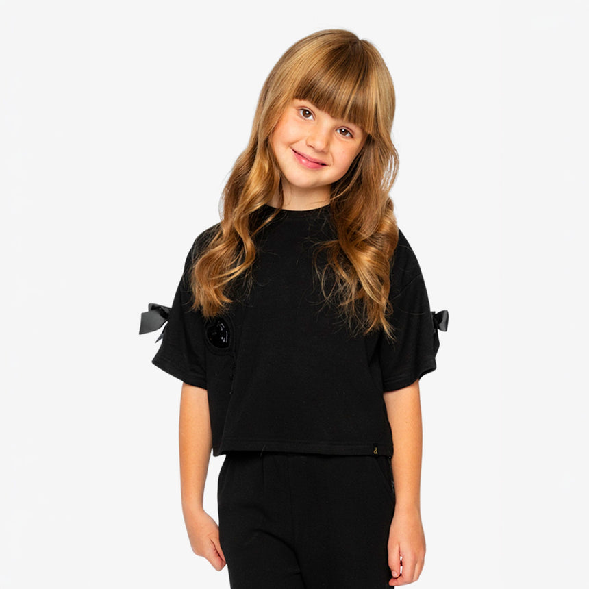 T-shirt Caramel Noir 7-10ans-Deux par Deux-2X2-J20H72-999C-CLÉMENT