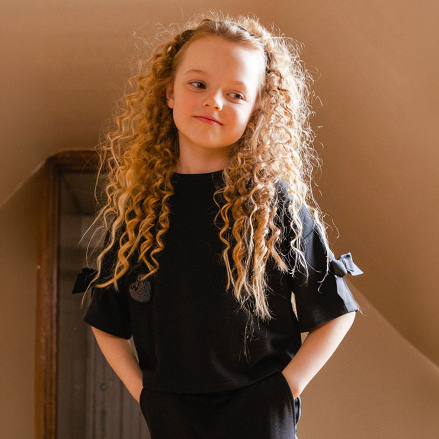 T-shirt Caramel Noir 7-10ans-Deux par Deux-2X2-J20H72-999C-CLÉMENT