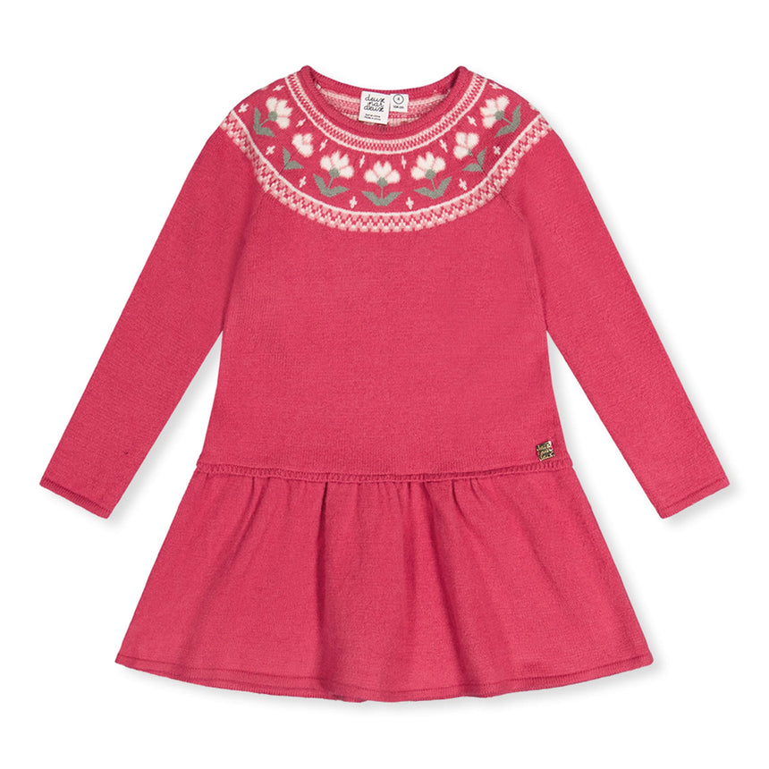Robe Tricot Douce Poésie 7-10ans-Deux par Deux-Rose-7-2X2-J20KT85-693C-CLÉMENT