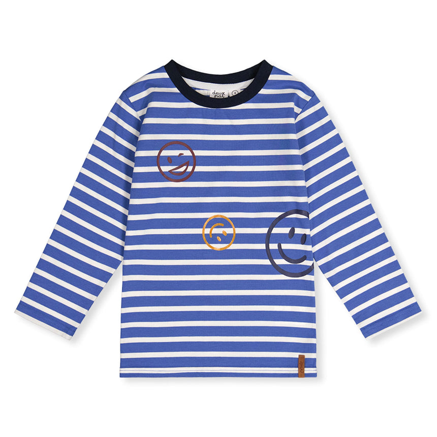 T-shirt Rayé Smiley 7-10ans-Deux par Deux-Marine-7-2X2-J20M73-316C-CLÉMENT