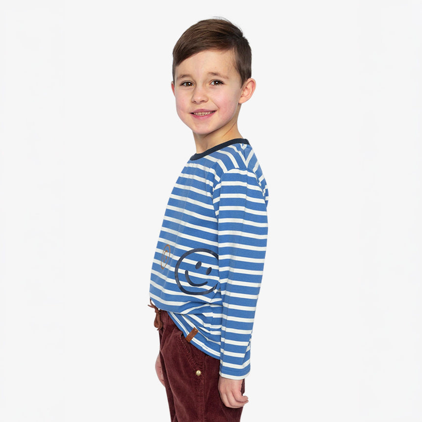 T-shirt Rayé Smiley 7-10ans-Deux par Deux-2X2-J20M73-316C-CLÉMENT
