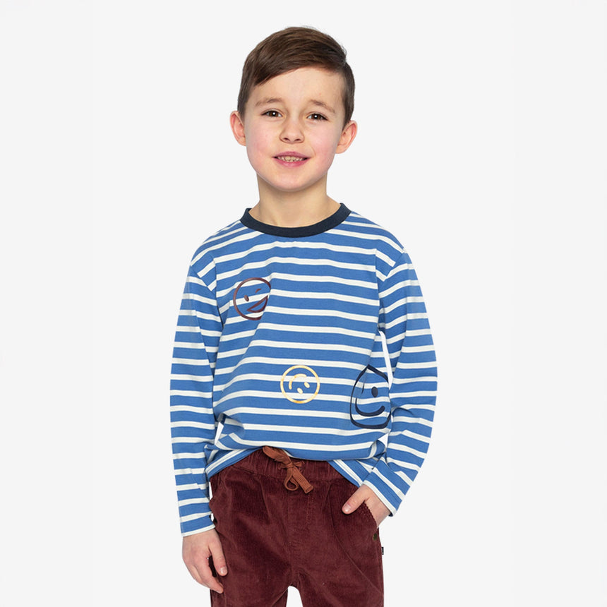 T-shirt Rayé Smiley 7-10ans-Deux par Deux-2X2-J20M73-316C-CLÉMENT