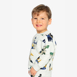 Gilet Ouaté Petits Dinos 3-6ans-Deux par Deux-2X2-J20T32-2J263-CLÉMENT
