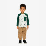 T-shirt Raglan Petit Dinos 3-6ans-Deux par Deux-2X2-J20T72-2J263-CLÉMENT
