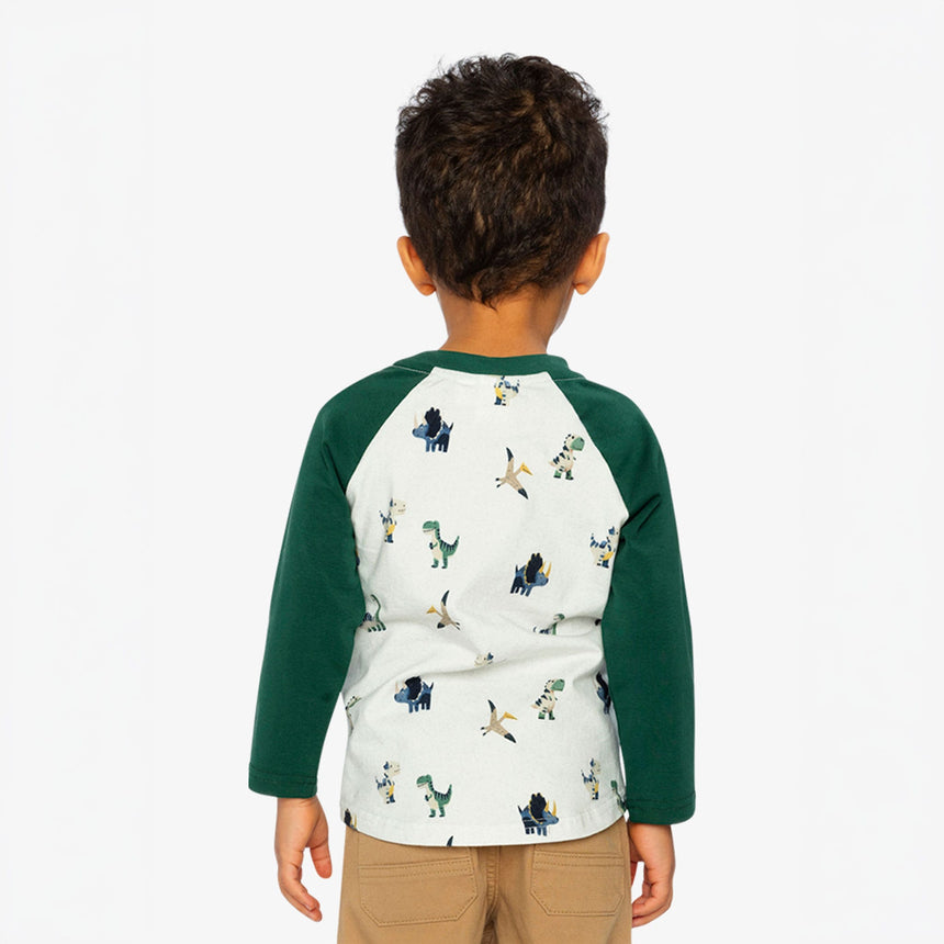 T-shirt Raglan Petit Dinos 3-6ans-Deux par Deux-2X2-J20T72-2J263-CLÉMENT