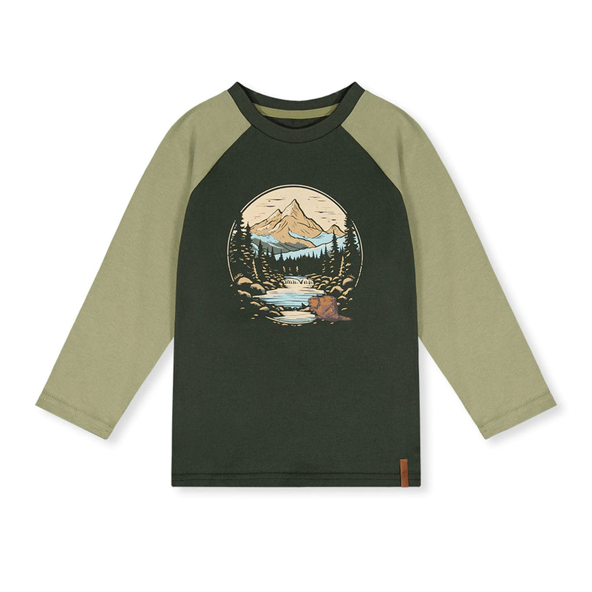T-shirt Raglan Boys 3-6ans-Deux par Deux-Forêt-3-2X2-J20U69-3014B-CLÉMENT