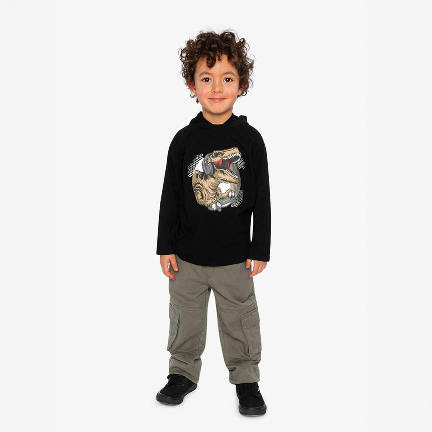 Tshirt Capuchon Dinos Boys7-10ans-Deux par Deux-2X2-J20U75-999C-CLÉMENT