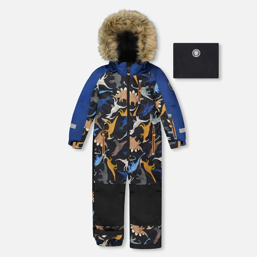 Habit de Neige Une Pièce Dinos 2-6ans-Deux par Deux-Marine-2-2X3-H10PB74-026B-CLÉMENT