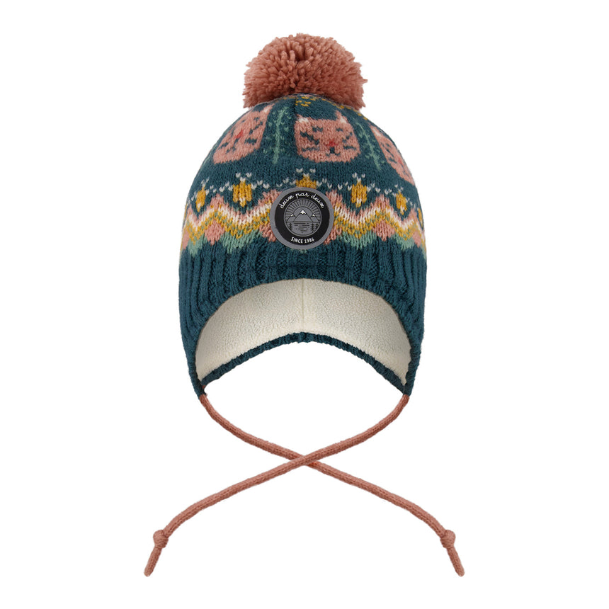 Tuque Tricot Chats 2-14ans-Deux par Deux-Sarcelle-2-4-2X3-H10Z11-CLÉMENT