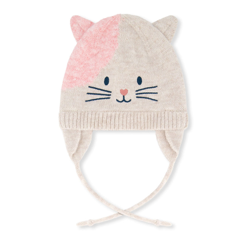 Tuque Tricot Chat 6-24mois-Deux par Deux-Ivoire-6-12 m-2X3-H10Z12-CLÉMENT