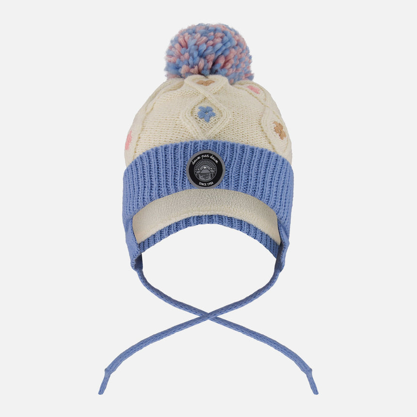 Tuque Tricot Fleurs 6-24mois-Deux par Deux-Ivoire-6-12 m-2X3-H10Z18-CLÉMENT