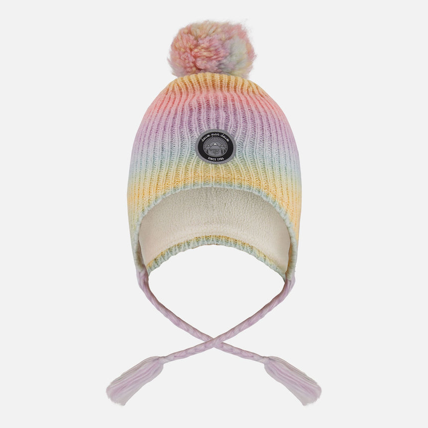 Tuque Tricot Arc-en-ciel 2-14ans-Deux par Deux-Rose-2-4-2X3-H10Z22-CLÉMENT