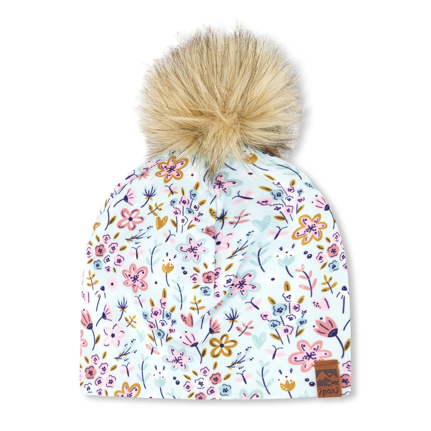 Tuque Petites Fleurs 2-12ans-Deux par Deux-Bleu-2-6 ans-2X3-H30W20-005-CLÉMENT