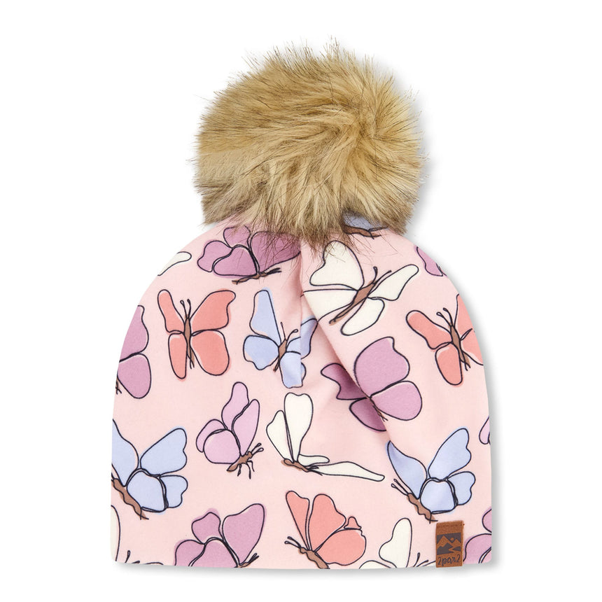 Tuque Papillons 6-24mois-Deux par Deux-Rose-6-24 m-2X3-H30W20-3H007-CLÉMENT