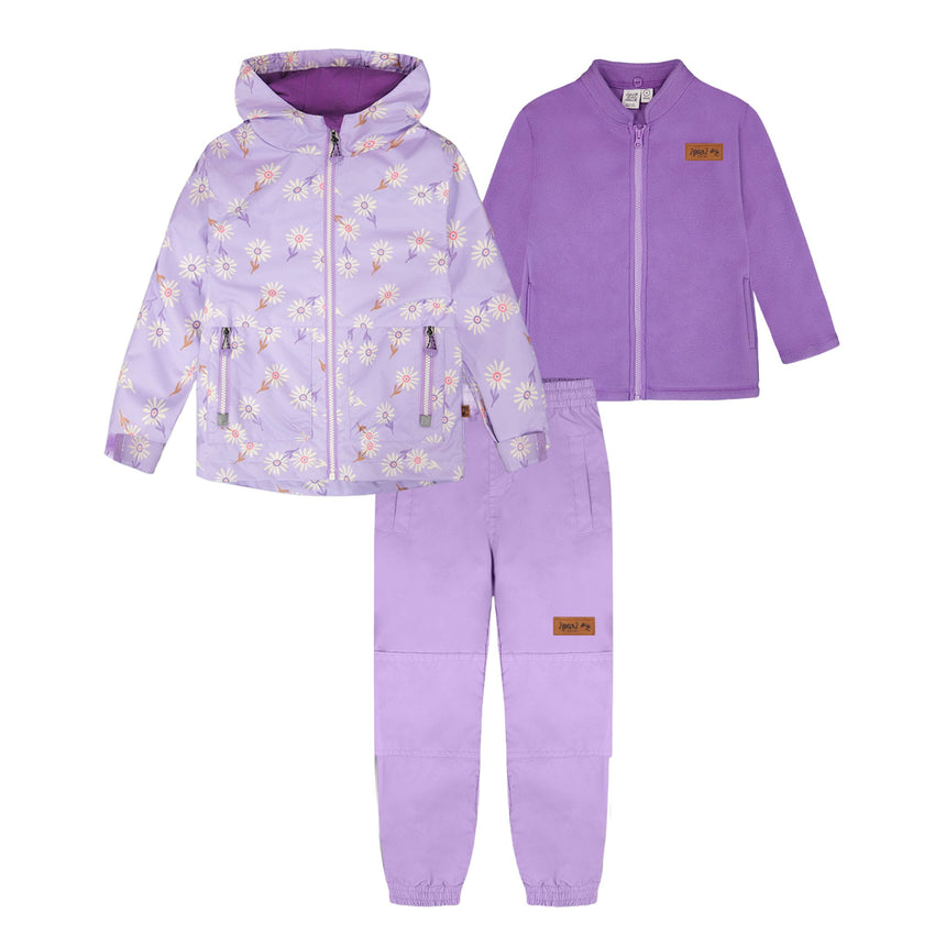 Ensemble Extérieur 3-en-1 Marguerites 7-12ans-Deux par Deux-Lilas-7-2X3-H30W53-005C-CLÉMENT