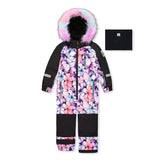 Habit de Neige Une Pièce Fleurs 2-6ans-Deux par Deux-Rose-2-2X3-J10PG71-021B-CLÉMENT