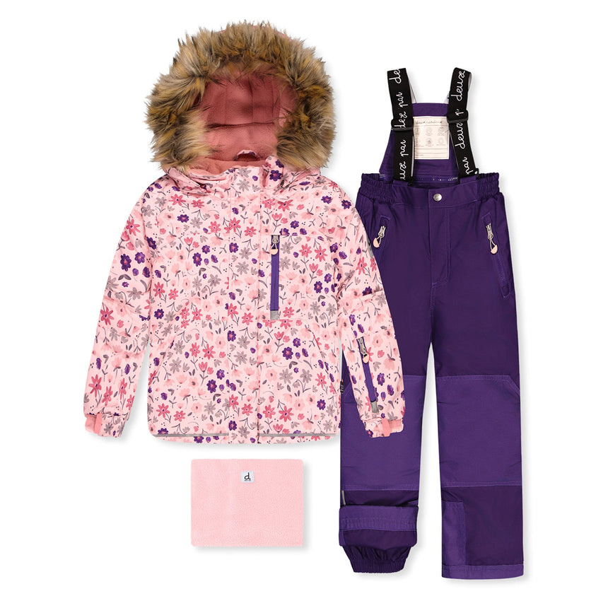 Habit de Neige Petites Fleurs 2-6ans-Deux par Deux-Rose-2-2X3-J10PG89-020B-CLÉMENT
