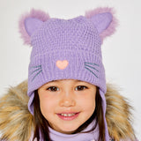 Tuque Tricot Mauve Chat 2-14ans-Deux par Deux-2X3-J10Z18-513B-CLÉMENT
