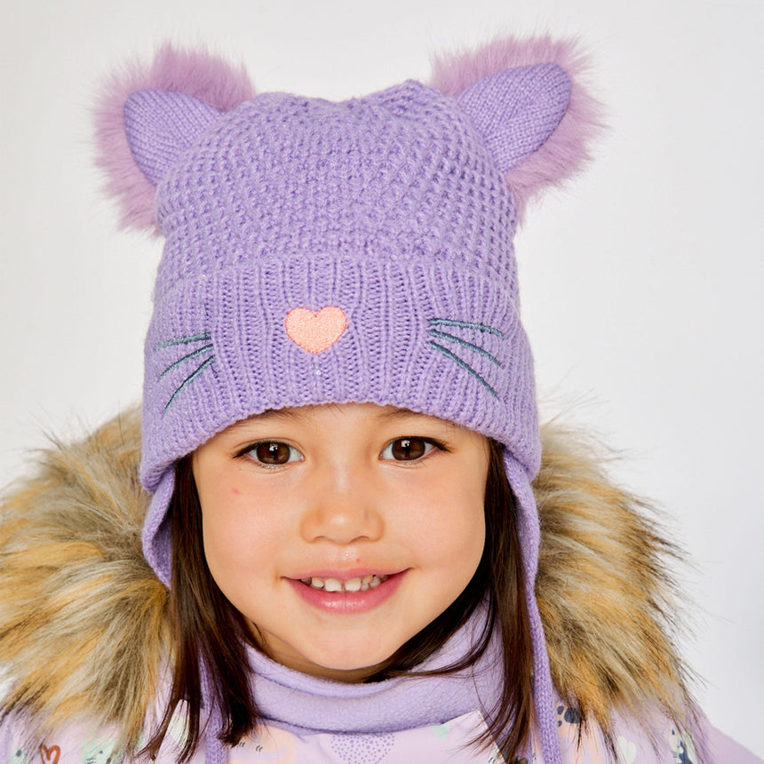 Tuque Tricot Mauve Chat 6-24mois-Deux par Deux-2X3-J10Z18B-513A-CLÉMENT
