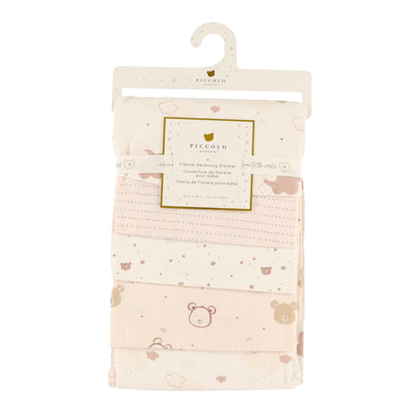 Couvertures de Flanelle (4) - Rose-Piccolo Bambino-ABN-PBD04N01E3PK-CLÉMENT