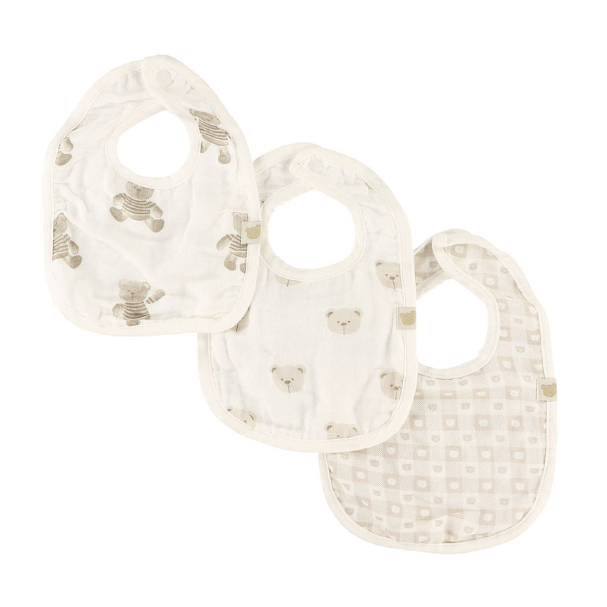 Bavoirs (3) Mousseline - Ours-Piccolo Bambino-ABN-PBF06M99E3WH-CLÉMENT
