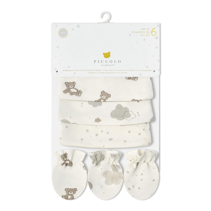 Ensemble 6 Morceaux Chapeaux & Mitaines - Beige-Piccolo Bambino-ABN-PBHM1J99E3WH-CLÉMENT