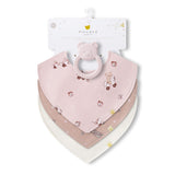 Bavoirs(3)+ Jouet de dentition - Ours Rosé-Piccolo Bambino-ABN-PBMS6J99G3PK-CLÉMENT