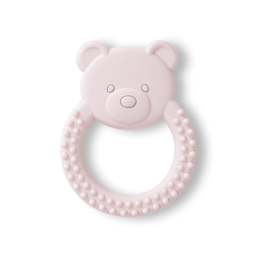 Bavoirs(3)+ Jouet de dentition - Ours Rosé-Piccolo Bambino-ABN-PBMS6J99G3PK-CLÉMENT