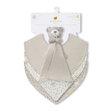 Bavoirs (3)+ Peluche Doudou - Ours Beige-Piccolo Bambino-ABN-PBMS7J99G3BG-CLÉMENT
