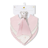 Bavoirs(3) + Peluche Doudou - Ours Rosé-Piccolo Bambino-ABN-PBMS7J99G3PK-CLÉMENT