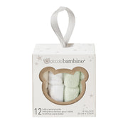 Débarbouillettes (12) en Boite - Sauge-Piccolo Bambino-ABN-PBW012-4BGR-CLÉMENT