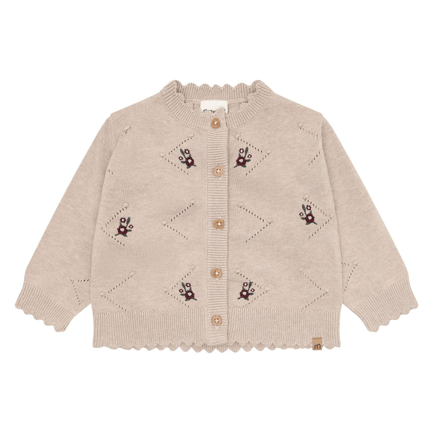 Cardigan Tricot Broderie 6-24mois-Minymo-Beige-6 m-AC1-114470-2055-CLÉMENT