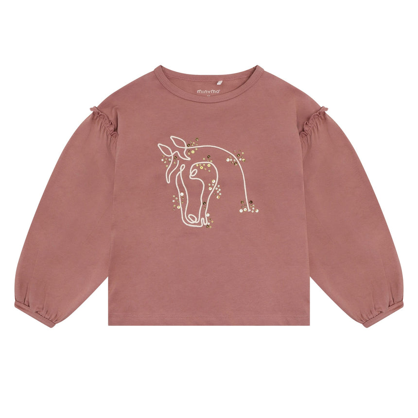 T-shirt Cheval Brillant 3-12-Minymo-Rose-3-AC1-124400-4330-CLÉMENT