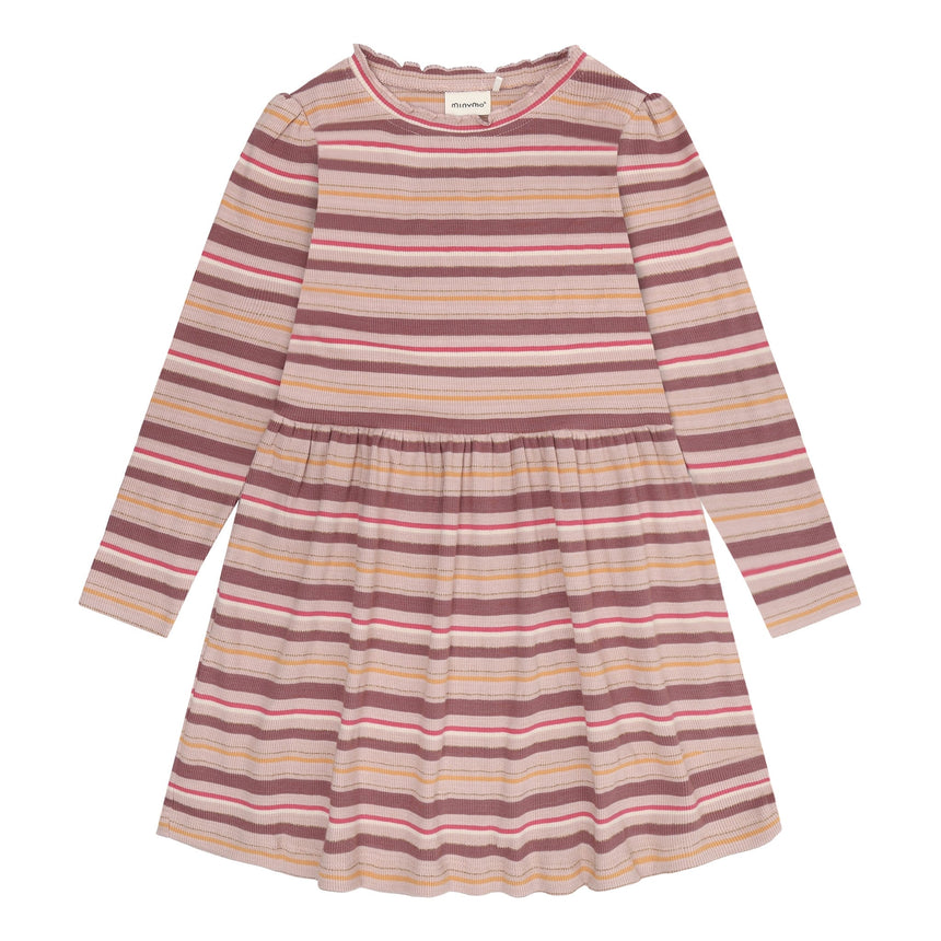 Robe Côtelée Rayée 3-12-Minymo-Rose-3-AC1-124403-5000-CLÉMENT