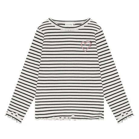 T-shirt Côtelé Rayé 3-12-Minymo-Noir-3-AC1-124442-1061-CLÉMENT