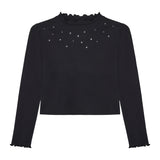 T-shirt Côtelé Brillant 4-14ans-Minymo-Noir-4-AC1-144400-1061-CLÉMENT