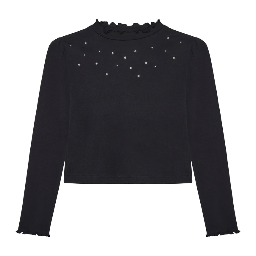 T-shirt Côtelé Brillant 4-14ans-Minymo-Noir-4-AC1-144400-1061-CLÉMENT