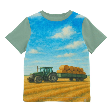 T-shirt Tracteur Vert 3-8ans-Minymo-Sauge-3-AC1-7016-CLÉMENT