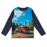 T-shirt Camion Pompier 3-8ans-Minymo-Marine-3-AC1-7018-CLÉMENT