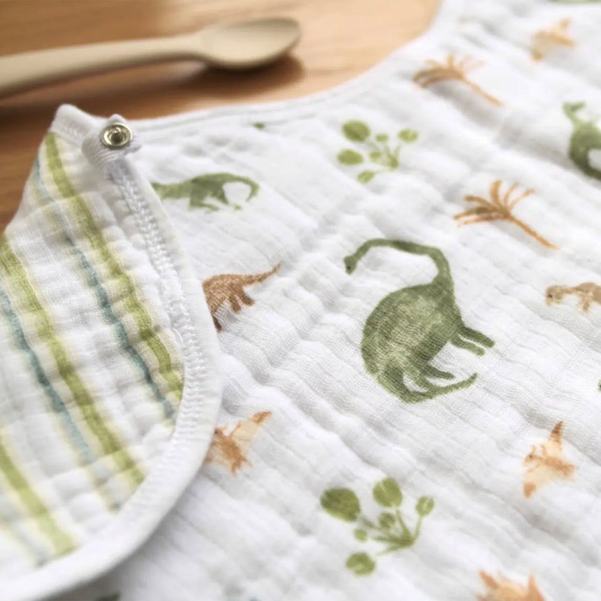 Bavoir Burpy en mousseline de coton Essentials - Dinosaures-Aden + Anais-ADE-EBBC10027-CLÉMENT