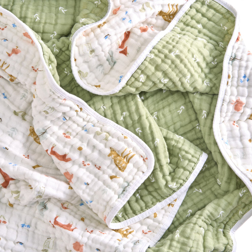 Couverture en Mousseline de Coton - Sage Woodland-Aden + Anais-ADE-EMBC10028-CLÉMENT