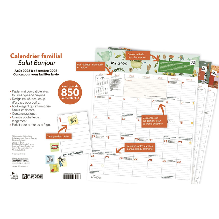 Calendrier Familial 2025-2026-Clément - Librairie-ADP-895507-CLÉMENT