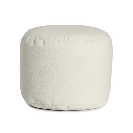 Pouf Repose-Pieds Rond - Blanc Nuage-Arico-AIC-2400101130-CLÉMENT