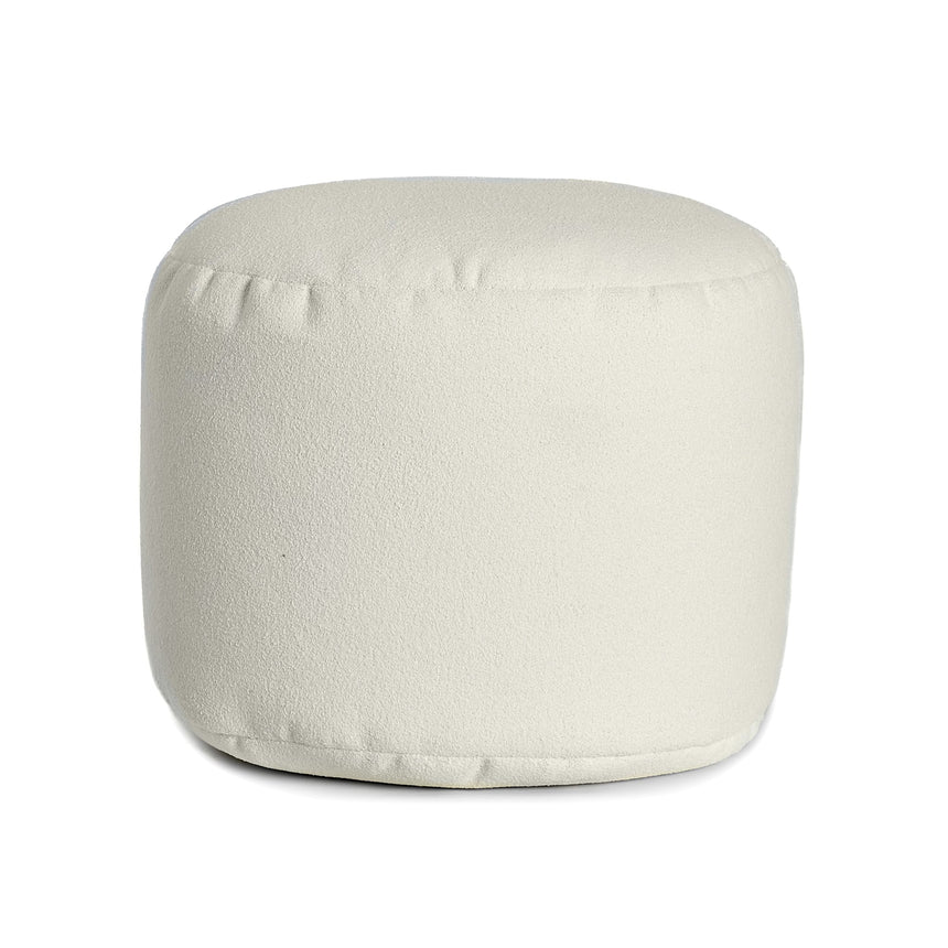 Pouf Repose-Pieds Rond - Blanc Nuage-Arico-AIC-2400101130-CLÉMENT